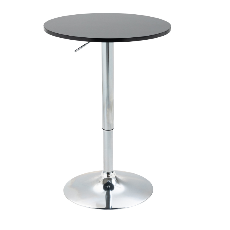 HOMCOM Runder Bartisch Höhenverstellbar Drehtisch Stahl Schwarz Ø61x70-97cm Aosom – Bild 1 von 2