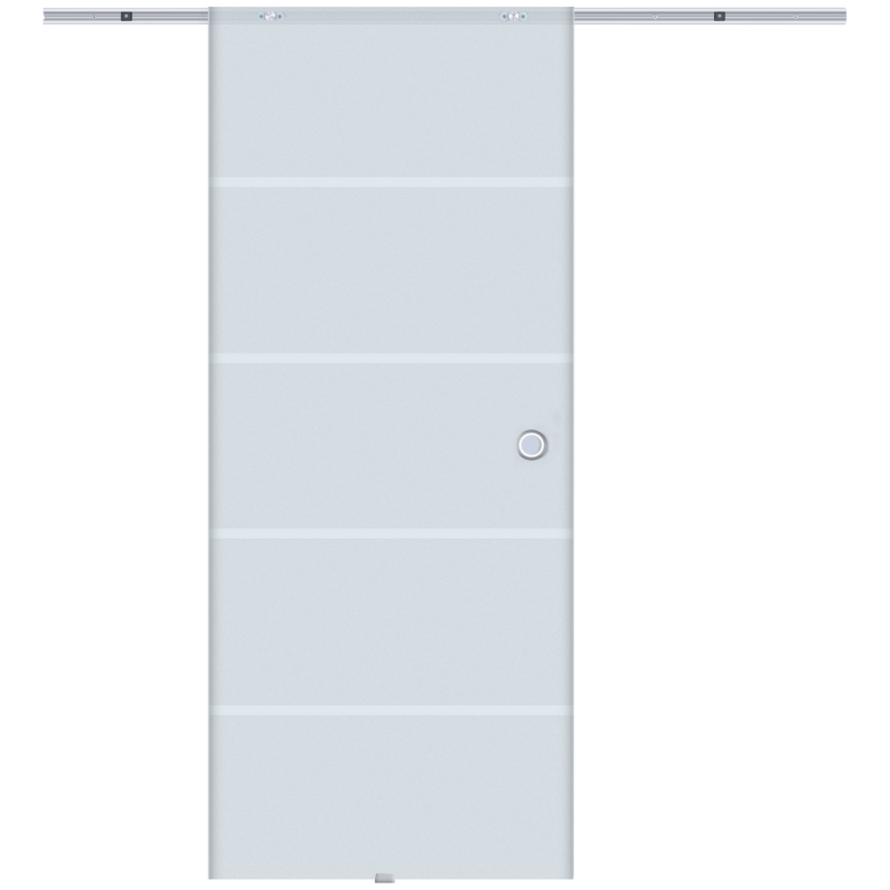 HOMCOM Glasschiebetür Schiebetür Glastür Zimmertür teilsatiniert 775 / 900 / 1025 x 2050 mm Aosom – Bild 1 von 2