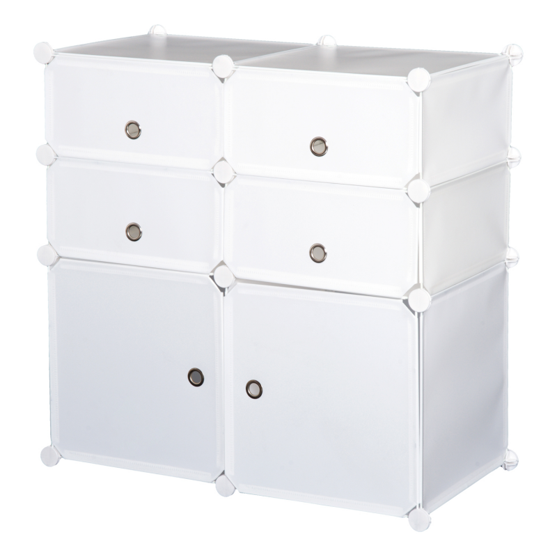 HOMCOM Schuhschrank Regal mit Aufbewahrungsboxen aus Kunststoff und Stahl, Weiß, 75x37x73cm, ideal für Ordnung im Flur Aosom.de – Bild 1 von 2