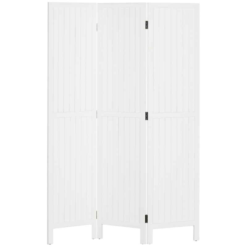 HOMCOM Paravent aus Holz Raumteiler faltbar 3 Paneele 120 x 170 cm Weiß Aosom – Bild 1 von 2