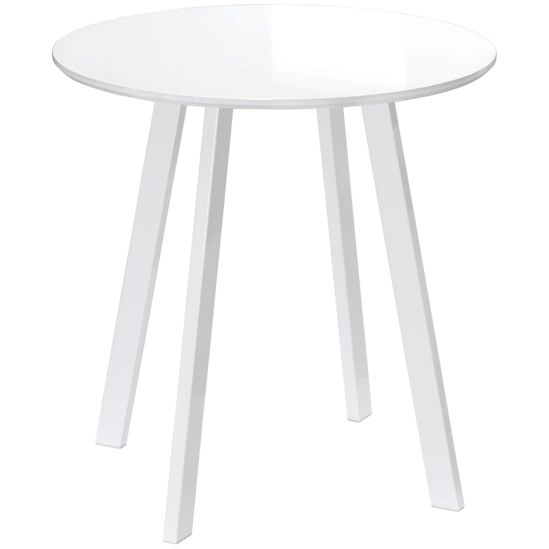 HOMCOM Esstisch Runder Küchentisch, Beistelltisch, Esszimmertisch, abgeschrägte Beine, Weiß, 72x72x75cm Aosom – Bild 1 von 2