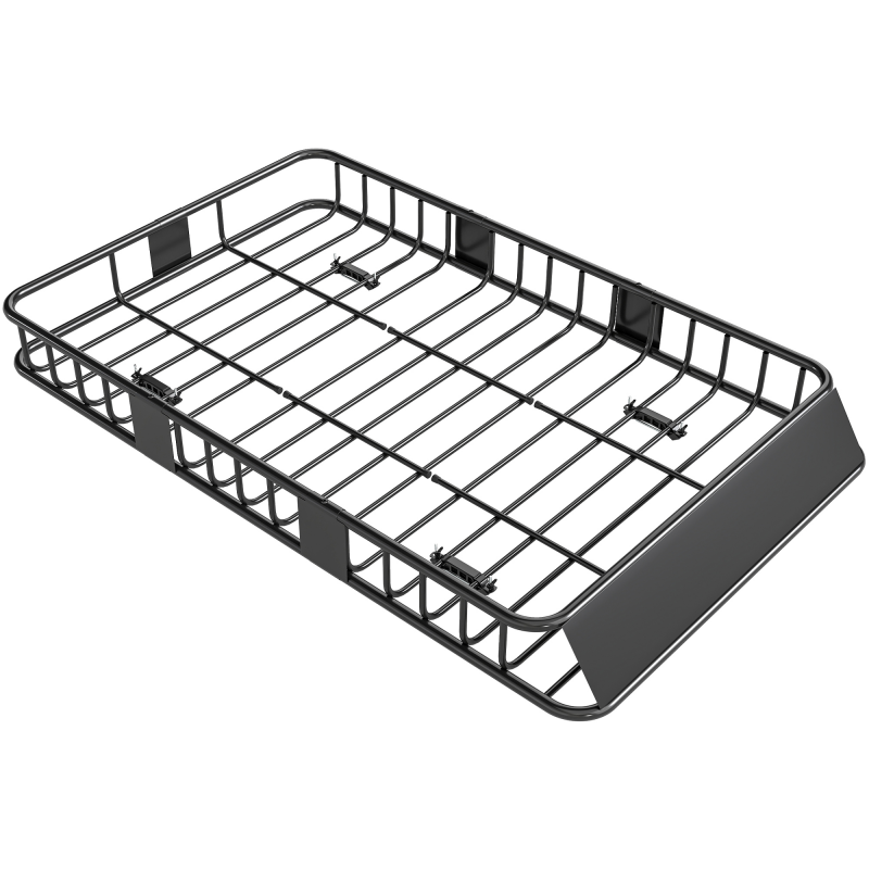 HOMCOM Dachkorb Auto Einstellbare Länge, Universal Dachträger, Gepäckkorb Metall, Schwarz, 162x99x16cm Aosom – Bild 1 von 2