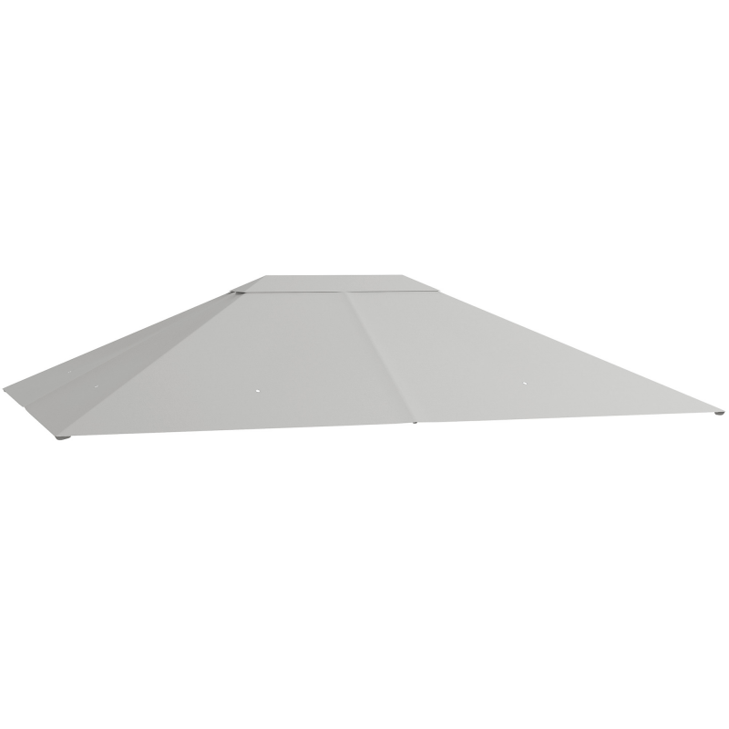 Outsunny Ersatzdach für Pavillon 4 x 3m, wasserabweisend Pavillondach mit UV Schutz 30+, Ersatzbezug für Gartenpavillon, Ersatzteile aus Polyester-Stoff, 180 g/m², Hellgrau Aosom – Bild 1 von 2