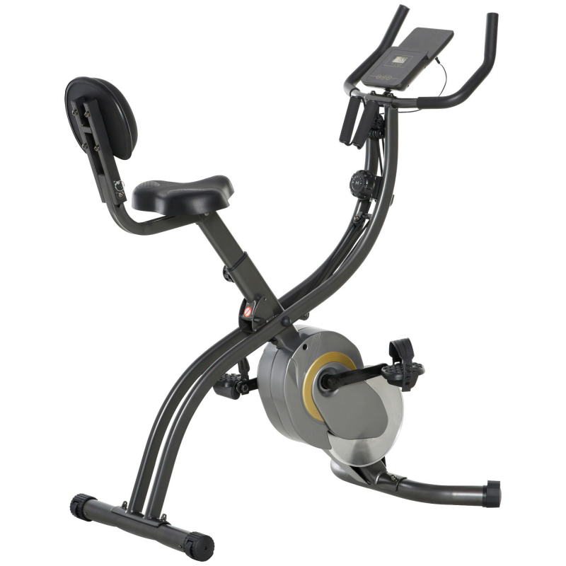 HOMCOM Heimtrainer Fahrrad Trimmrad mit 16-stufig einstellbarem Magnetwiderstand & Spannseil, Schwarz Grau, Fitnessgerät für Zuhause Aosom.de – Bild 1 von 2