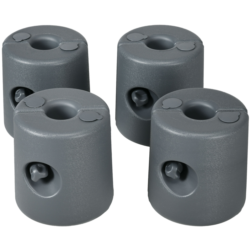 Outsunny Set mit 4 Pop-up-Pavillonfüßen, mit Wasser oder Sand befüllbar, HDPE-Bodenfüße mit Sicherheitsverschraubung, grau Aosom – Bild 1 von 2