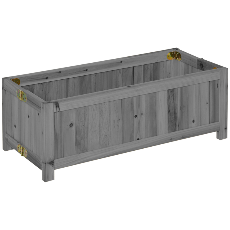 Outsunny Klappbarer Pflanzkübel auf Beinen Blumentrog dim. 70L x 30l x 25H cm Korpus Holzlatten-Optik vorgeöltes Fichtenholz Aosom – Bild 1 von 2