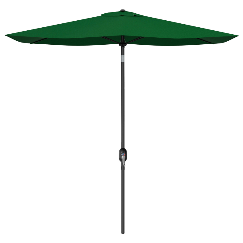 Outsunny Gartenschirm 2x3 m neigbar mit Kurbelöffnung, rechteckiger Außenschirm mit 6 Streben, aus Aluminium, Metall und Polyester, für Hof, Balkon, UV50+, Grün Aosom – Bild 1 von 2