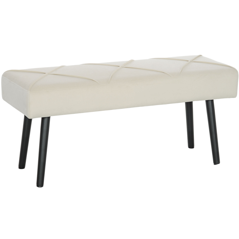 HOMCOM Multifunktionale Bettbank, Moderner Sitzbank mit Gepolstertem Sitz und Stahlbeinen, Tragkraft 120 kg, für Eingangsbereich, Flur, Wohnzimmer, 100x36x45 cm, Cremeweiß Aosom – Bild 1 von 2