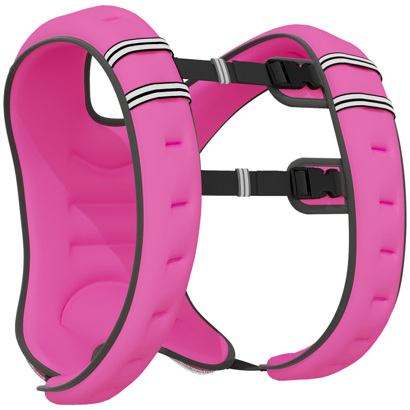 HOMCOM Gewichtsweste 8 kg, atmungsaktiv mit Aufbewahrungstasche und Schulterriemen, Gewichtsweste aus Oxford-Gewebe, Metall und Sand, 40x35 cm, Rosa Aosom – Bild 1 von 2