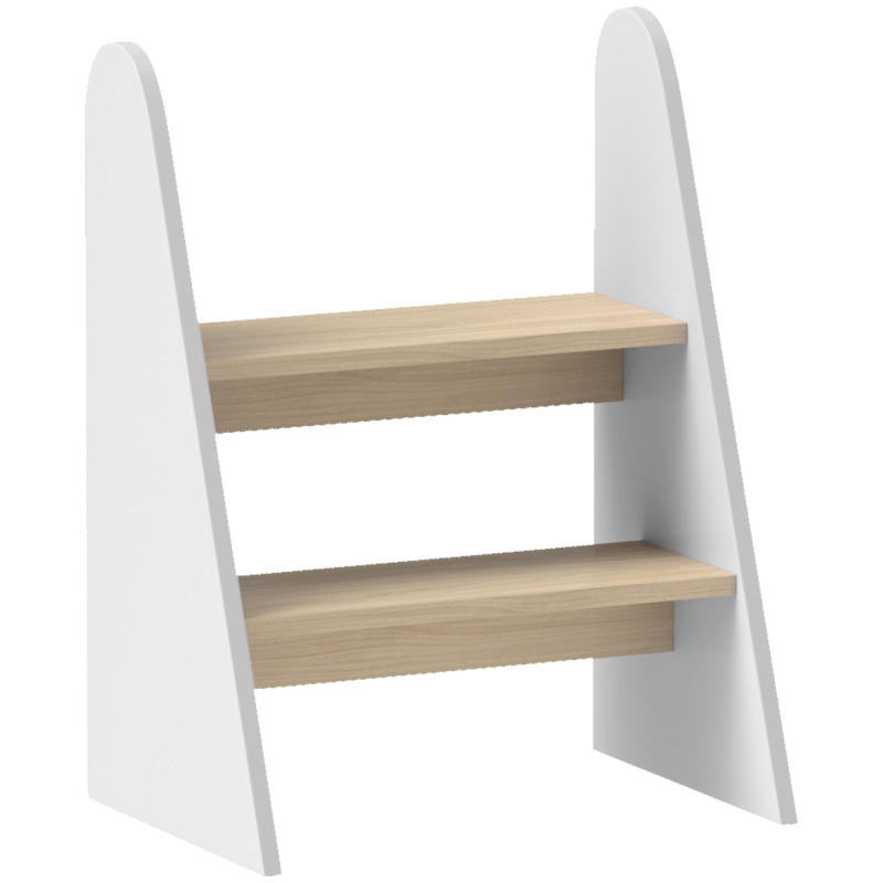 AIYAPLAY Kindertritt, 2-stufiger Tritthocker für Kinder 3–8 Jahre, aus Holz, max. Tragkraft 20 kg, ideal für Küche, Badezimmer, Toilettentraining, weiß Aosom – Bild 1 von 2