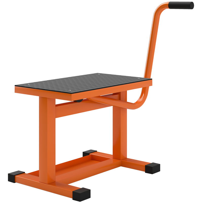 DURHAND Motorradheber aus Metall, max. 150 kg, Motorradheber mit Gummiauflage und Kurbel, 48x34x43 cm, Orange Aosom – Bild 1 von 2