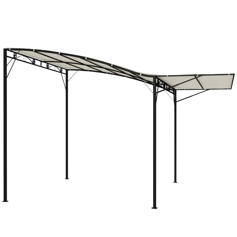 Outsunny Pergola Pavillon 3x2,5m Stahl Wasserabweisend Sonnenschutz mit verstellbares Dach Wandmontage Gartenpavillon freistehend Terrassenüberdachung Überdachung für Garten Balkon Cremeweiß Aosom – Bild 1 von 2