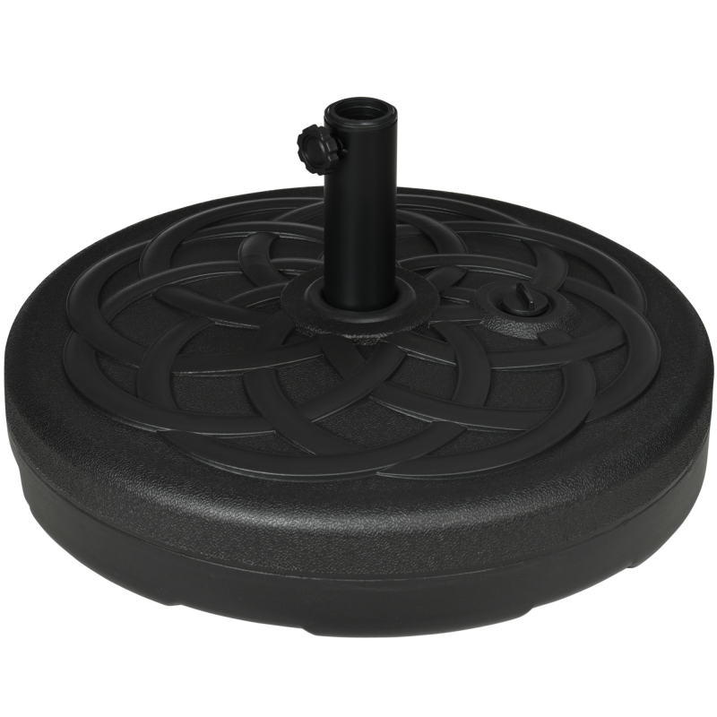 Outsunny Sonnenschirmständer bis 35 kg befüllbar Schirmständer, Rund Schirmhalter, Schirmgewicht, Ständer für Sonnenschirm Ø38/48 mm, für Balkon, Terasse, Garten, Schwarz Aosom – Bild 1 von 2