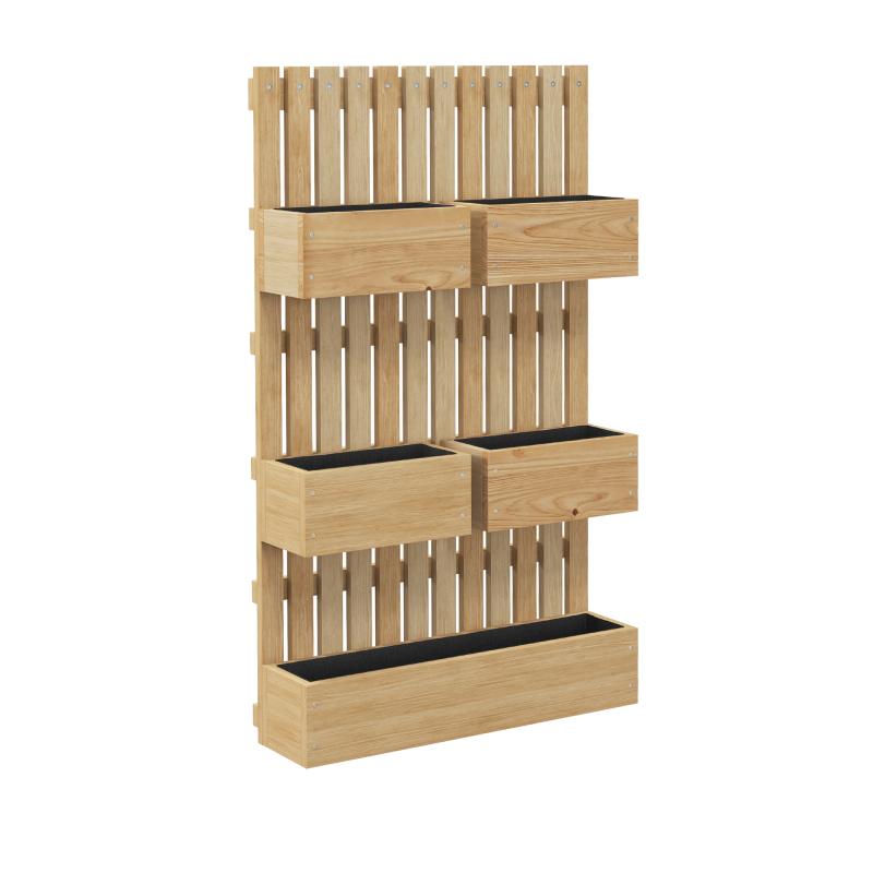 Outsunny Hochbeet Holz, verstellbar Pflanzbeet mit Rankgitter Frühbeet Gartenbeet Blumenkasten Pflanzkasten 60x16x100cm für Garten Balkon, Gartenspalier für Blumen, Kletterpflanzen, Gemüse Kräuter Aosom – Bild 1 von 2