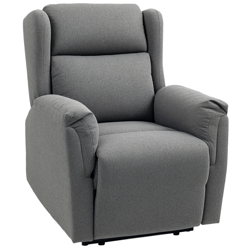 HOMCOM Relaxsessel, Fernsehsessel mit Liegefunktion, TV-Sessel mit Taschenfederkern, Gepolstert Liegesessel, Ruhesessel bis 150 kg belastbar für Wohnzimmer, Schlafzimmer, Dunkelgrau Aosom – Bild 1 von 2