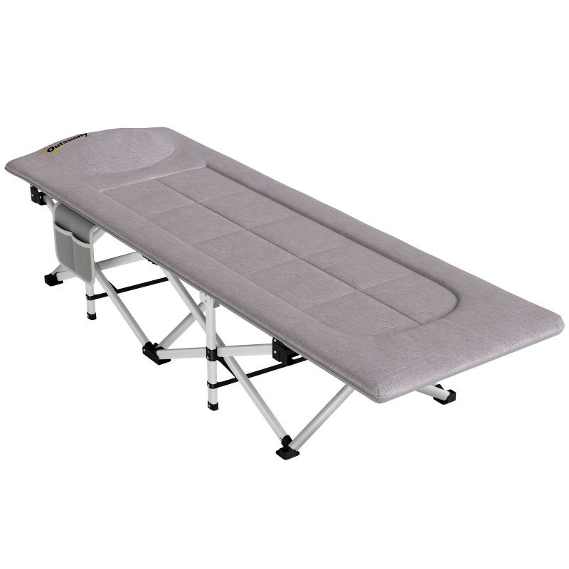 Outsunny Feldbett, Faltbares Campingbett mit Aufbewahrungstasche, Campingliege mit Tragetasche, bis 200 kg belastbar, Oxford, 200x65x42cm Aosom – Bild 1 von 2