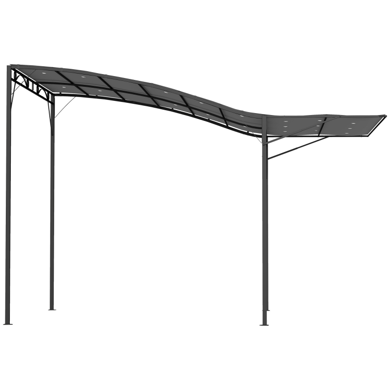 Outsunny Pergola Pavillon 3x2,5m Stahl Wasserabweisend Sonnenschutz mit verstellbares Dach Wandmontage Gartenpavillon freistehend Terrassenüberdachung Überdachung für Garten Balkon Dunkelgrau Aosom – Bild 1 von 2