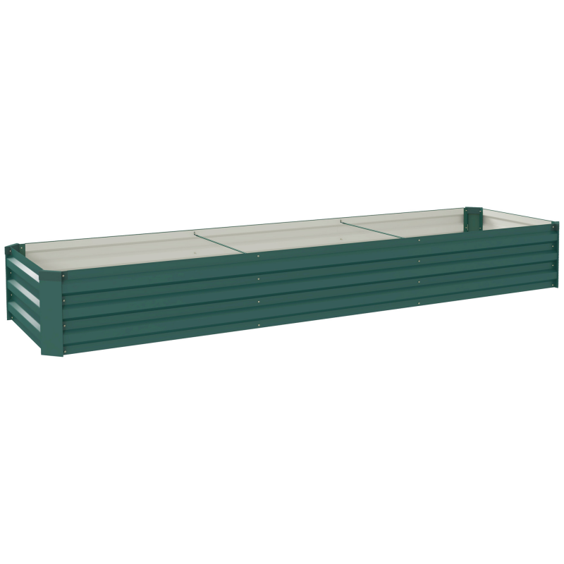 Outsunny Hochbeet Stahl, Pflanzbeet mit offenem Boden Frühbeet Gartenbeet Blumenkasten Pflanzkasten Gemüsebeet 240 x 60 x 30 cm für Garten Balkon Terrasse, Blumen, Pflanzen, Gemüse Aosom – Bild 1 von 2