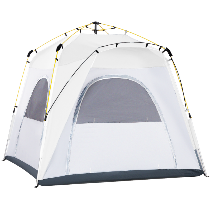 Outsunny Campingzelt 4 Personen, Pop Up Kuppelzelt wasserdicht mit Bodenplane und Fenster, leichtes Familienzelt für Camping Trekking Outdoor Aosom – Bild 1 von 2