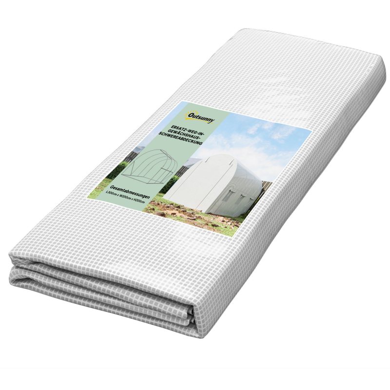 Outsunny Polyethylenfolie 3x2x2m Ersatzfolie mit 6 Fenster für Gartentunnel Gewächshaus Folientunnel aus Polyethylen Weiß Aosom – Bild 1 von 2