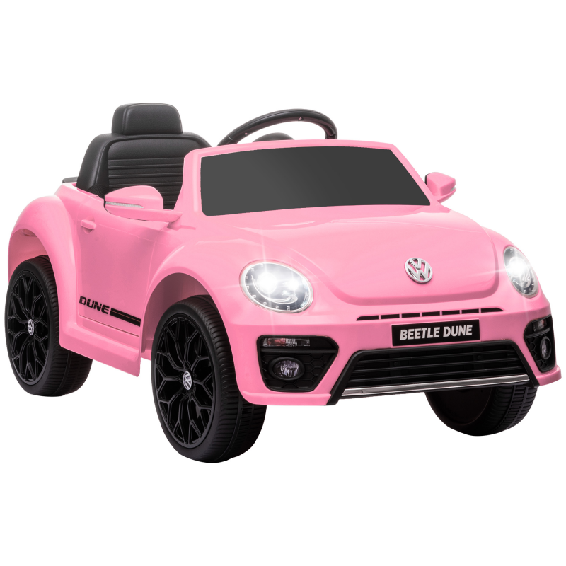 AIYAPLAY Kinder Elektroauto 12V Kinderauto mit 2,4G Fernbedienung, Musik, Hupe, Elektrofahrzeug mit LED-Lichtern, USB/MP3-Anschluss, 3-5 km/h, für Kinder 3-5 Jahre, Rosa Aosom – Bild 1 von 2