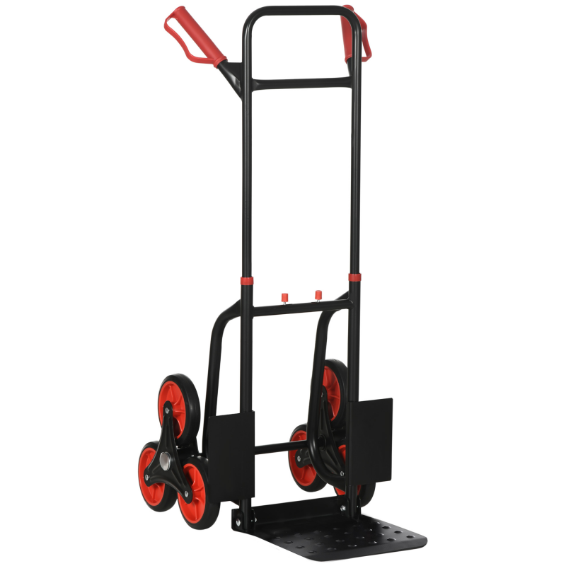 DURHAND Treppensteiger Sackkarre 150 kg Transportkarre höhenverstellbar klappbar aus Stahl 45 x 60 x 109 cm für einfache Transporte Aosom.de – Bild 1 von 2