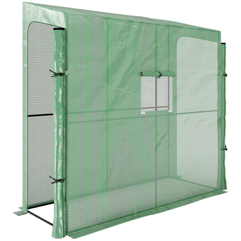 Outsunny Foliengewächshaus 2 Türen winddichtes Tomatenhaus mit Seitenfenster UV-Schutz für Garten PE grün Aosom.de – Bild 1 von 2