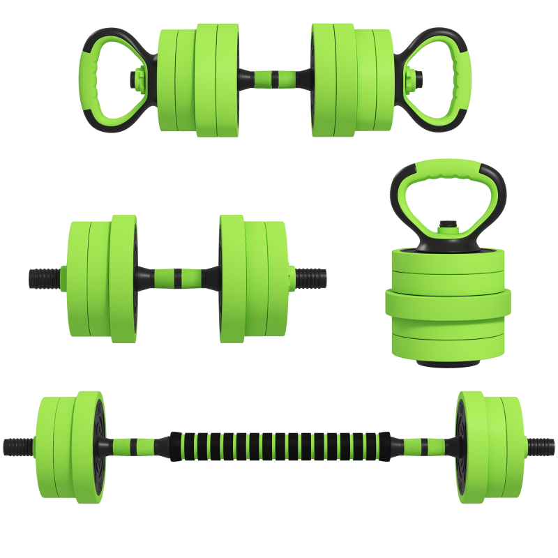 SPORTNOW 4 in 1 Hanteln Set 20 kg verstellbare Kurzhantel & Langhantel Kettlebell Liegestützgriffe professionell Dumbbell Krafttraining und Gewichtheben für Zuhause Fitness Aosom – Bild 1 von 2