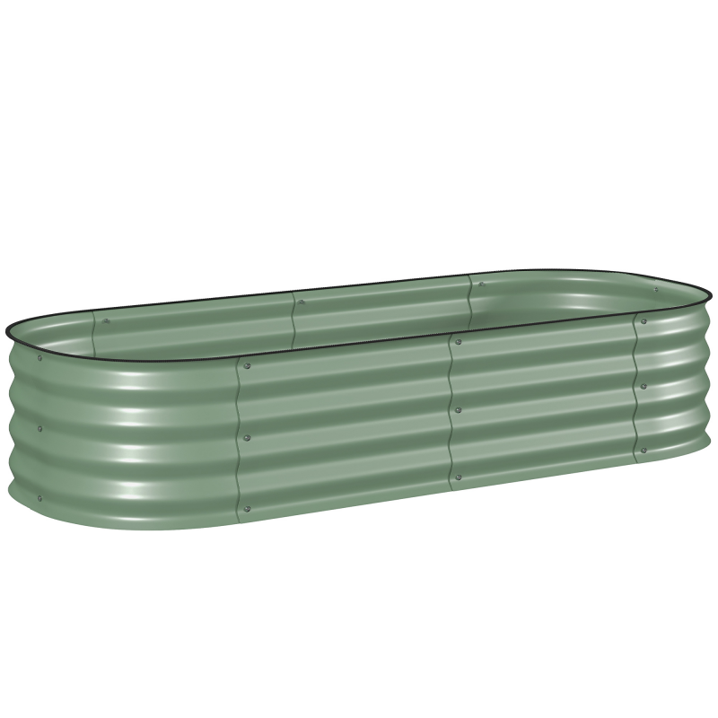 Outsunny Hochbeet Metall, Pflanzkasten, Gemüsebeet, DIY Blumenkasten mit offenem Boden, Kräuterbeet für Garten, Balkon, Grün 150 x 62 x 30 cm Aosom – Bild 1 von 2