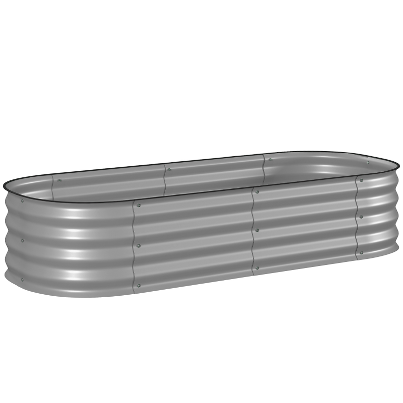 Outsunny Hochbeet Metall Pflanzkasten 150 x 62 x 30 cm Gemüsebeet DIY Blumenkasten mit offenem Boden für Garten Balkon Kräuterbeet Silber Aosom.de – Bild 1 von 2