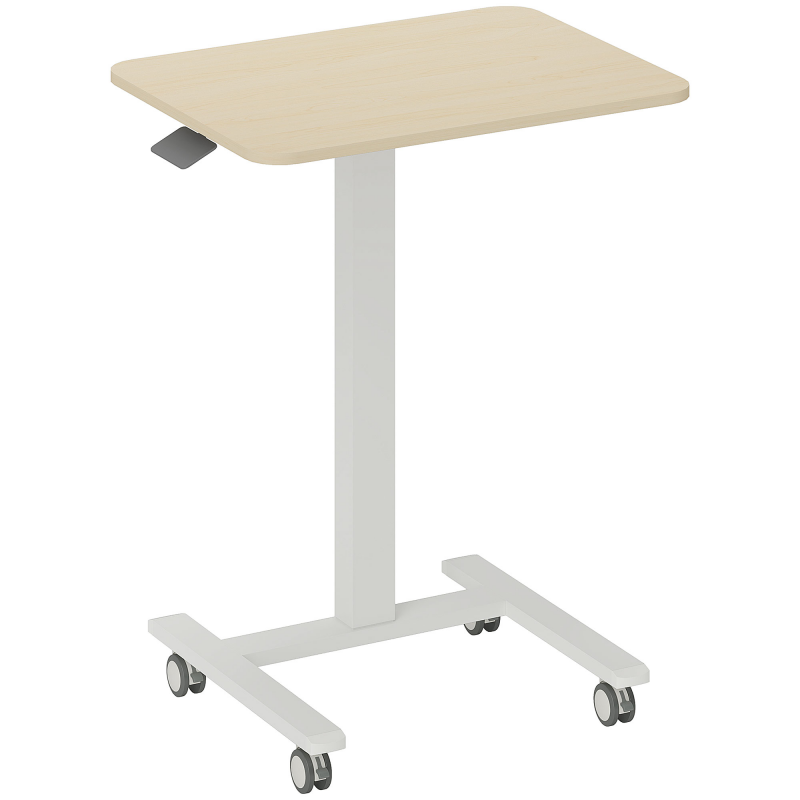 Vinsetto Stehpult Höhenverstellbar Computertisch 65 x 48 cm Mobiler Laptoptisch, Steh-Sitz Schreibtisch mit Handkurbel 68-108 cm Gelb Aosom – Bild 1 von 2