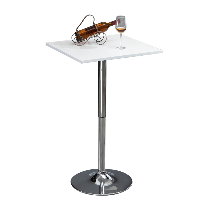 HOMCOM Bartisch Höhenverstellbar Stehtisch mit Drehbar Tischplatte, Rutschfest Küchentisch für Wohnzimmer, Esszimmer, Weiß, 60 x 60 x 82-103 cm Aosom – Bild 1 von 2
