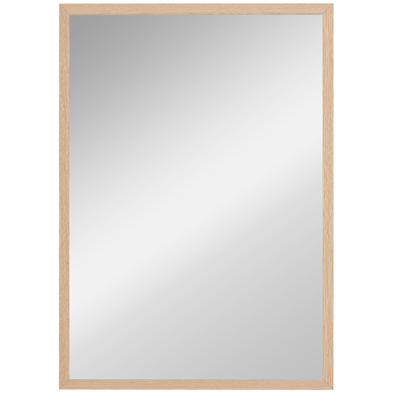 HOMCOM Wandspiegel 50 x 70 cm dekorativer Spiegel mit 4 Haken, rechteckiger Spiegel für Schlafzimmer, Badezimmer Aosom – Bild 1 von 2