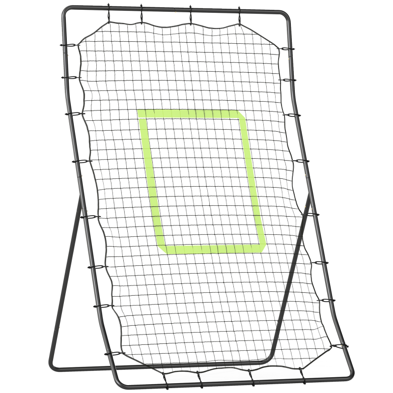 HOMCOM Baseball Rebounder PitchBack Rückprallwand mit Schlag-Zone für Baseball und Fußball, tragbar, Metall, Schwarz, 123 x 174 cm Aosom.de – Bild 1 von 2