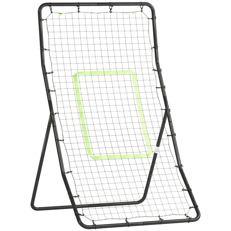 HOMCOM Kickback Rebounder Tor 75x126cm, Rückprallwand aus Stahl und PE, Trainingshilfe für Fußball, Schwarz Aosom.de – Bild 1 von 2