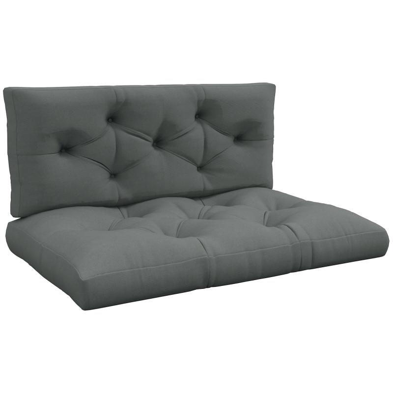 Outsunny 2 Sitzer Palettenkissen 120cm x 80cm x 10cm Bankauflage mit UV-Schutz Sitzkissen Polsterauflage wasserabweisend Gartenbankauflage für Palettensofa, Balkon Hellgrau Aosom – Bild 1 von 2