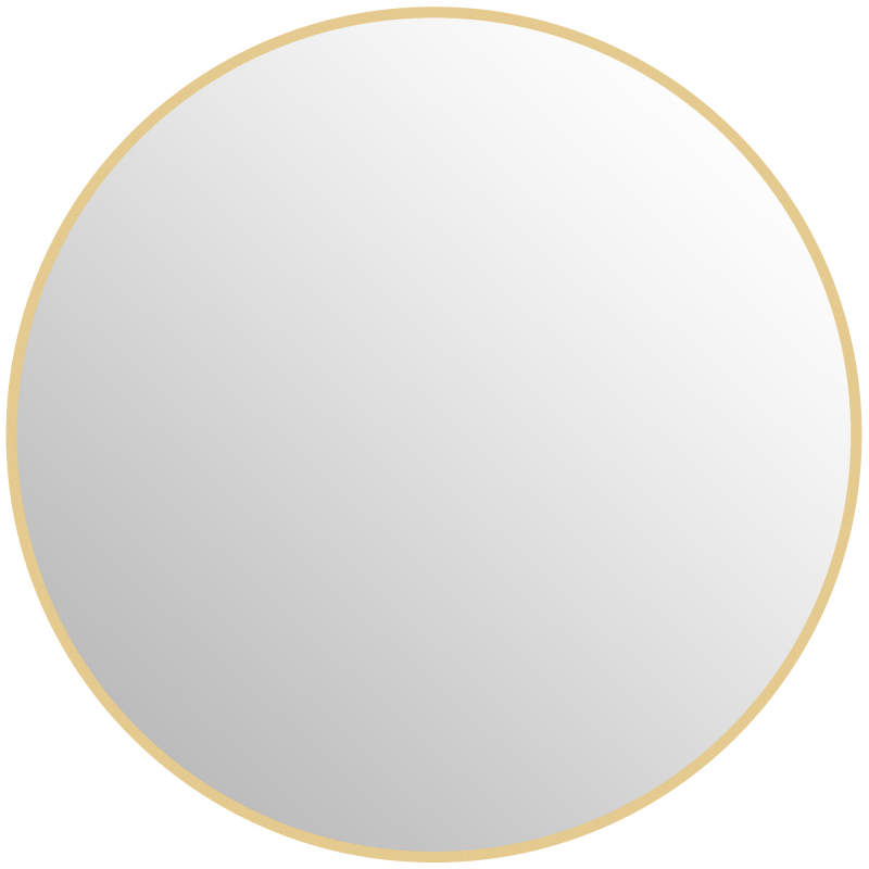 HOMCOM Badspiegel 70x70 cm Rund Spiegel mit Rahmen, Splitterschutzfolie, Wandspiegel für Schlafzimmer Badzimmer, Gold Aosom – Bild 1 von 2