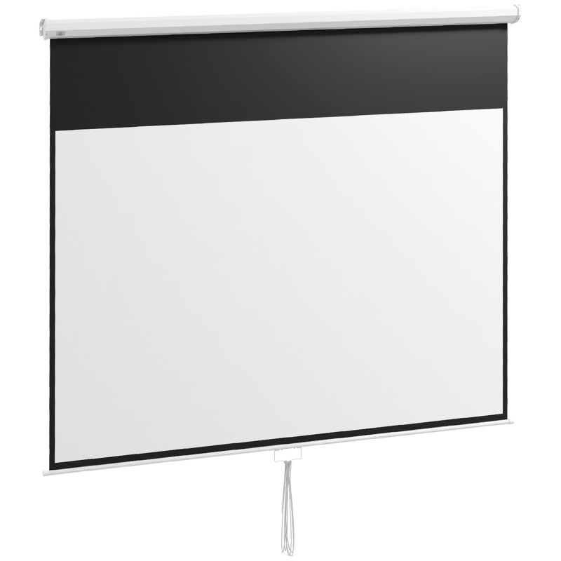 HOMCOM Beamer Leinwand 283 x 192 cm 120 Zoll 16:9 HD 4K Projektionsleinwand Rollo-Leinwand Leinwand für Heimkino oder Büro-Präsentationen Aosom – Bild 1 von 2