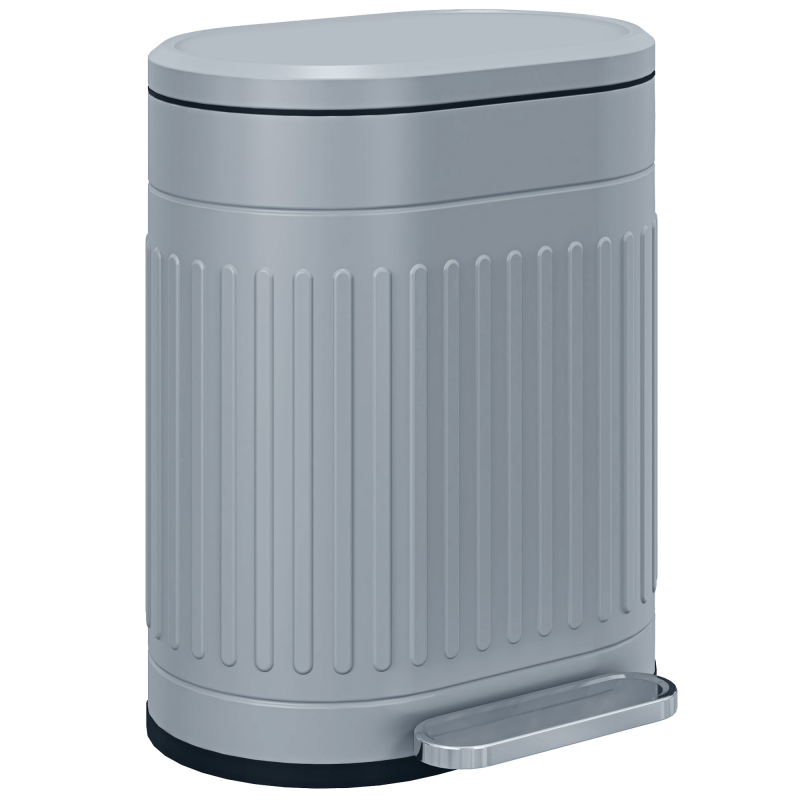 HOMCOM Mülleimer 20L Treteimer Abfalleimer mit Deckel und Fußpedal, Müllbehälter mit herausnehmbarem Inneneimer, Soft-Close-Funktion für Wohnzimmer, Büro, Grau, 36,5 x 31,2 x 45 cm Aosom – Bild 1 von 2