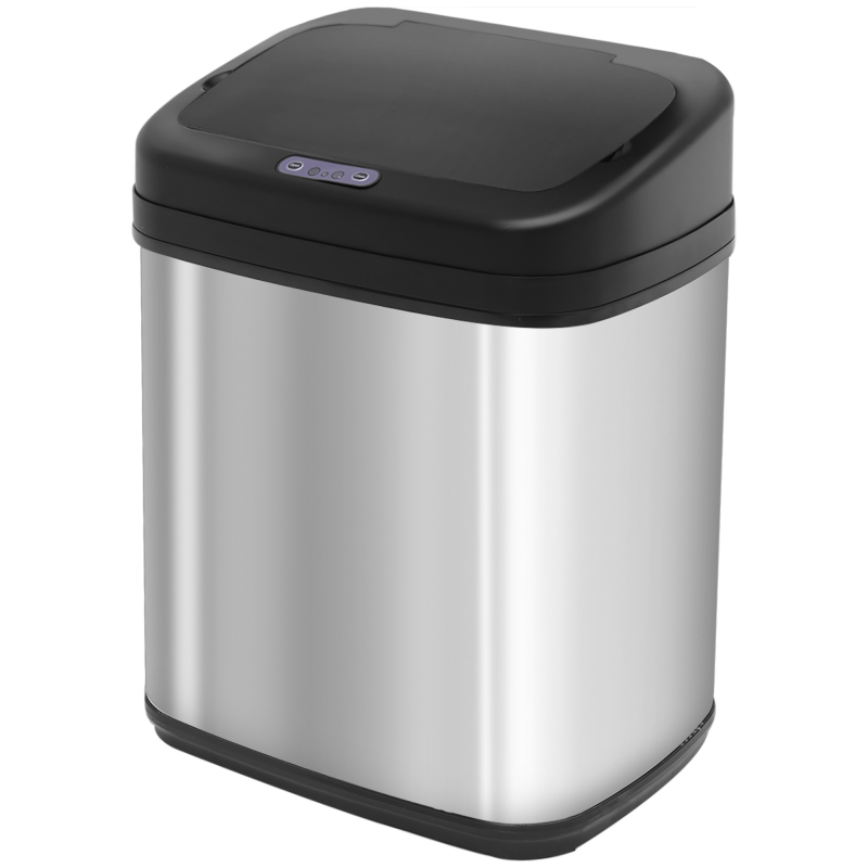 HOMCOM Sensor Mülleimer 20L Edelstahl Automatischer Mülleimer mit Bewegungssensor, Abfalleimer mit Inneneimer Müllbehälter Abfallbehälter für Büro, Schlafzimmer, Küchen Silber+Schwarz Aosom – Bild 1 von 2