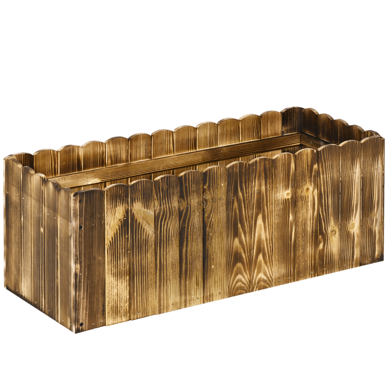 Outsunny Hochbeet Pflanzkasten 80 x 33 x 30 cm aus Tannenholz für Kräuter Gemüse Blumenbeet Blumenkasten Aosom.de – Bild 1 von 2