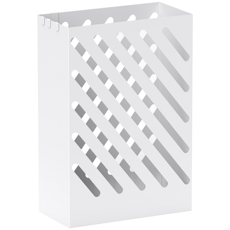 HOMCOM Schirmständer Regenschirmständer mit 4 Haken und Wasserauffangschale Regenschirmhalter für Gehstöcke & Regenschirme Stahl 28 x 14 x 41 cm Weiß Aosom – Bild 1 von 2