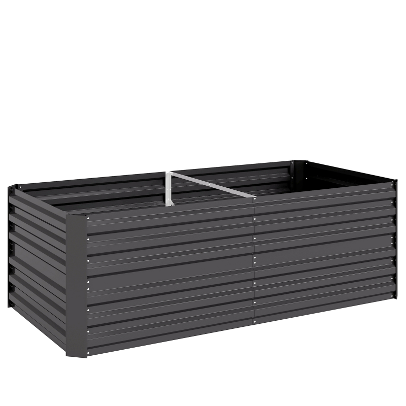 Outsunny Hochbeet aus Stahl, Pflanzbeet Frühbeet Gartenbeet Blumenkasten steckbar, Pflanzkasten Pflanzkübel Gemüsebeet 180x90x60cm für Garten Balkon Terrasse, Gartenspalier für Blumen, Pflanzen, Obst Aosom – Bild 1 von 2