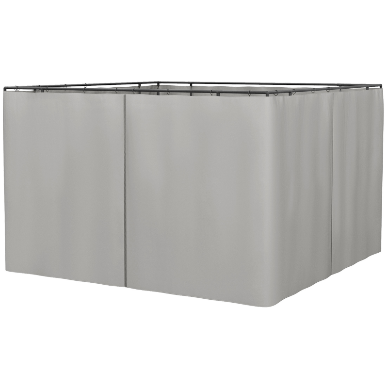 Outsunny 4 Seitenteile für 3x3 m Pavillon Seitenwände mit Haken, Polyester hellgrau, ideal für Gartenpavillon & Partyzelt 302 x 205 cm Aosom.de – Bild 1 von 2