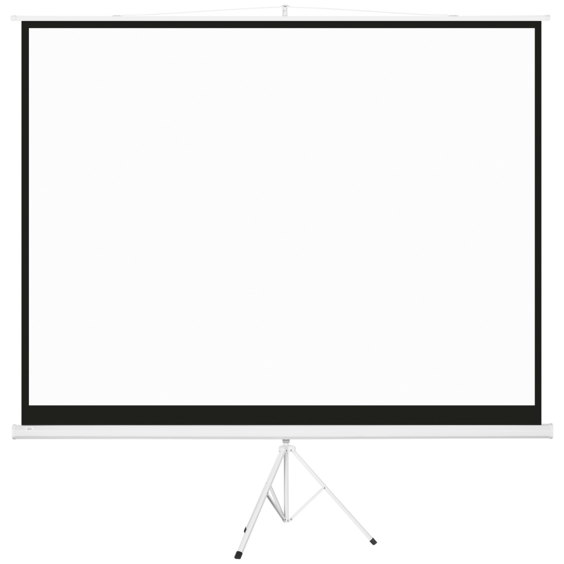 HOMCOM Projektionsleinwand mit klappbarem Stativ 304,8 cm 4K HD 4:3, höhenverstellbare Projektorleinwand, ideal für Heimkino, Filme drinnen/draußen Aosom – Bild 1 von 2