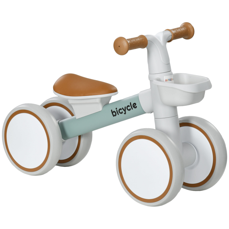 AIYAPLAY Kinder Laufrad Lauffahrrad Balance Bike ab 1 Jahr, Rutschrad mit TPU-Rädern, keine Schrauben, Geschenk für Jungen und Mädchen, Grün und Weiß, 56 x 27 x 39 cm Aosom.de – Bild 1 von 2