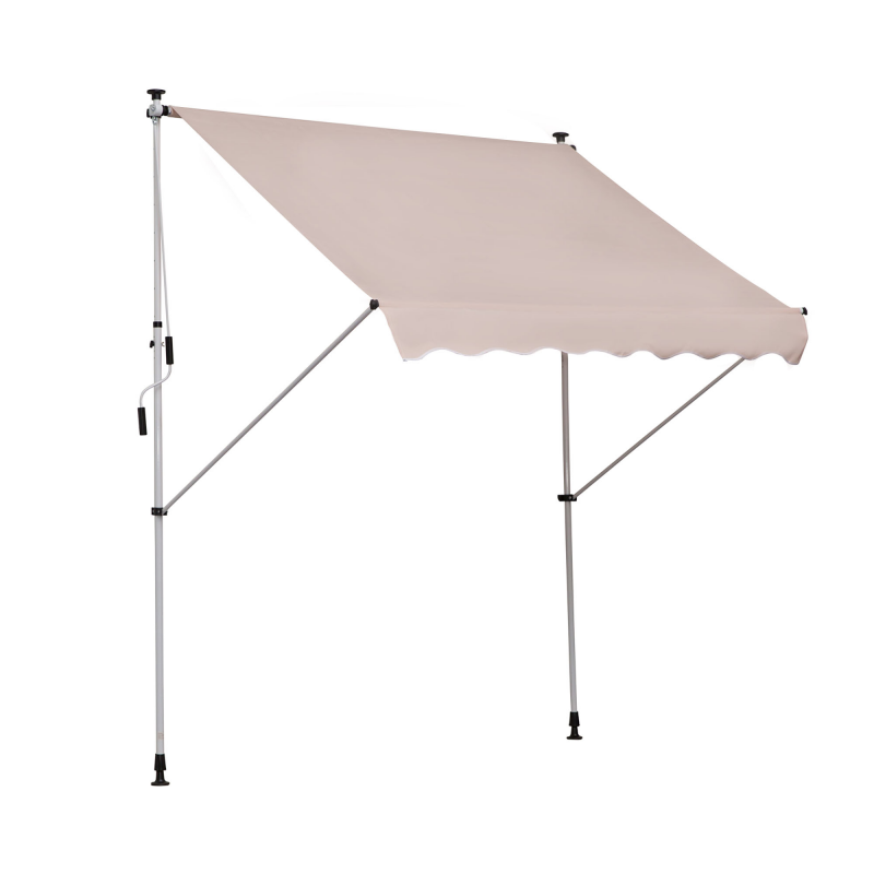 Outsunny Gelenkarmmarkise Klemmmarkise höhenverstellbar 200x150cm Cremeweiß aus Aluminium für Terrasse & Balkon Aosom.de – Bild 1 von 2