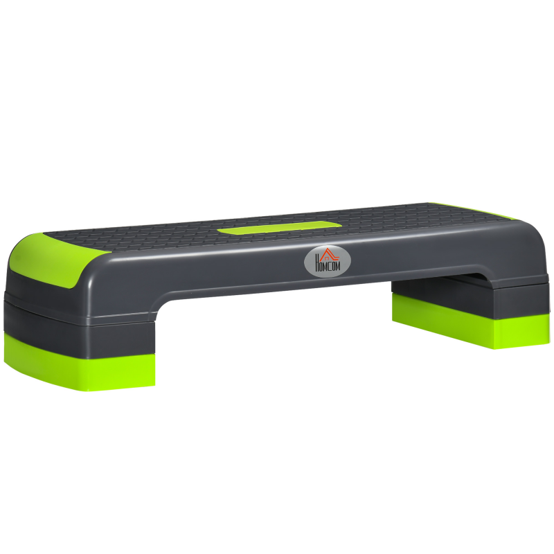HOMCOM Aerobic-Stepper höhenverstellbar Fitness Steppbrett 10/15/20 cm Indoor Outdoor bis 150 kg belastbar 78 x 28 cm Grün für effektives Training Aosom.de – Bild 1 von 2