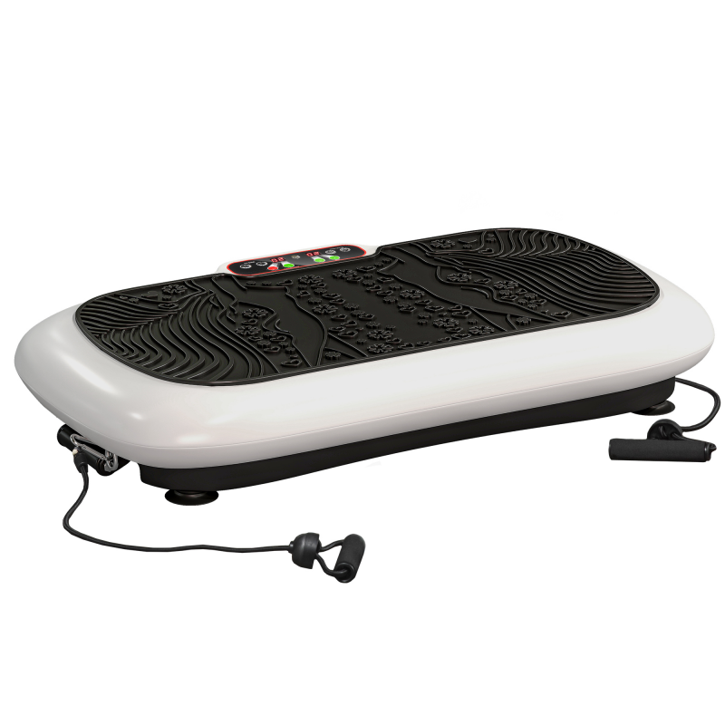 HOMCOM Vibrationsplatte Fitnessgerät mit 2 Fitnessbändern, 99 Vibrationsstufen bis 120 kg, für effektives Ganzkörpertraining 200W Aosom.de – Bild 1 von 2