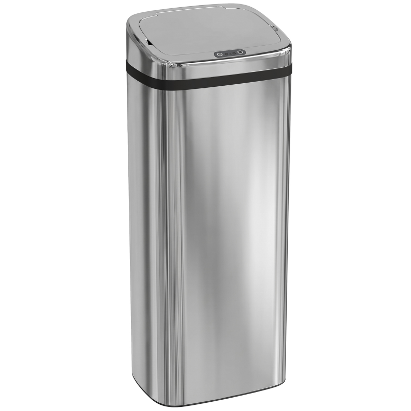 HOMCOM Mülleimer Automatik mit Sensor Abfalleimer Küche Edelstahl 50/68L Silber (50L) Aosom – Bild 1 von 2